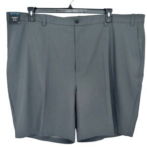 Roundtree Yorke Performance Classic Fit Flat Front Big Man Shorts Gray Size 52